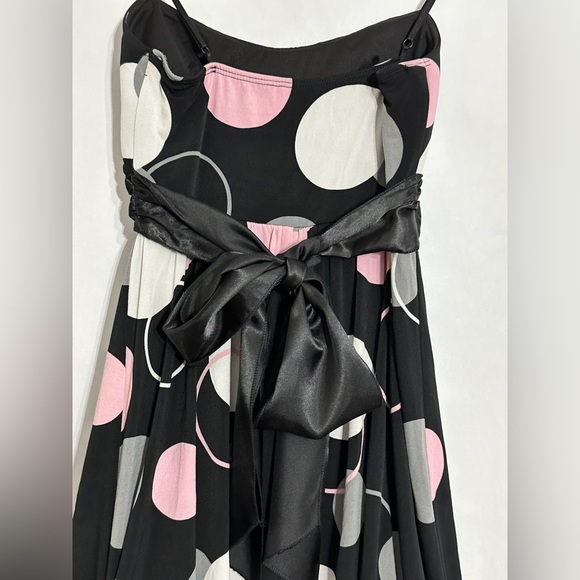 Ruby Rox Black Pink White Gray Polka Dot Tulle Hem Dress Vintage Y2K Size Small - Picture 5 of 7